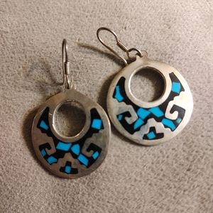 Native American Silver and Turquoise Earrings